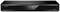 Een zwarte Panasonic Blu-ray-speler met een digitaal display aan de voorkant.