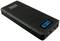 Zwarte powerbank met display, toont '185 W, 88% batterijniveau'. Twee USB-poorten aan de rechterkant, slanke rechthoekige behuizing.