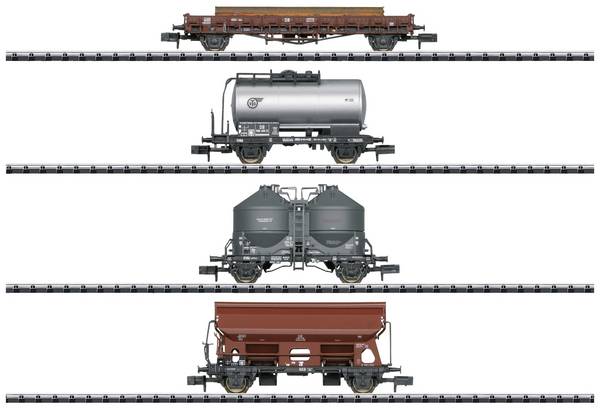 MiniTrix 18722 N set van 4 goederenwagons van de DB, MHI