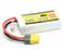 Lithium-Polymeer accu met gele stekker en twee kabels. Opdruk: 'LemonRC 1000 - 11.1V 35C Continue stroom'. Geschikt voor RC-apparaten.