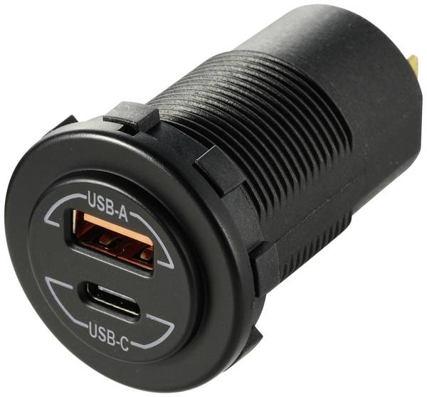 VOLTCRAFT VC-PD 60W 12/24V Power-Delivery USB-inbouwcontactdoos auto 60 W 12/24 V