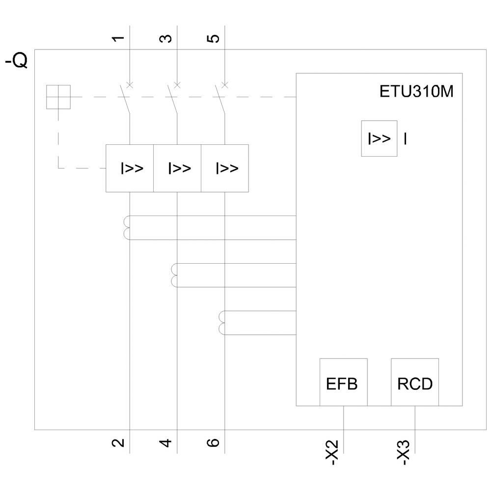 Siemens 3VA2110-0MS32-0AA0 Vermogensschakelaar 1 stuk(s) Instelbereik (stroomsterkte): 300 - 1500 A Schakelspanning (max-3
