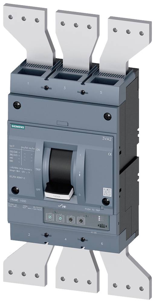 Siemens 3VA2612-5HM32-0AA0 Vermogensschakelaar 1 stuk(s) Instelbereik (stroomsterkte): 250 - 12500 A Schakelspanning (max.): 415 V/AC Piece