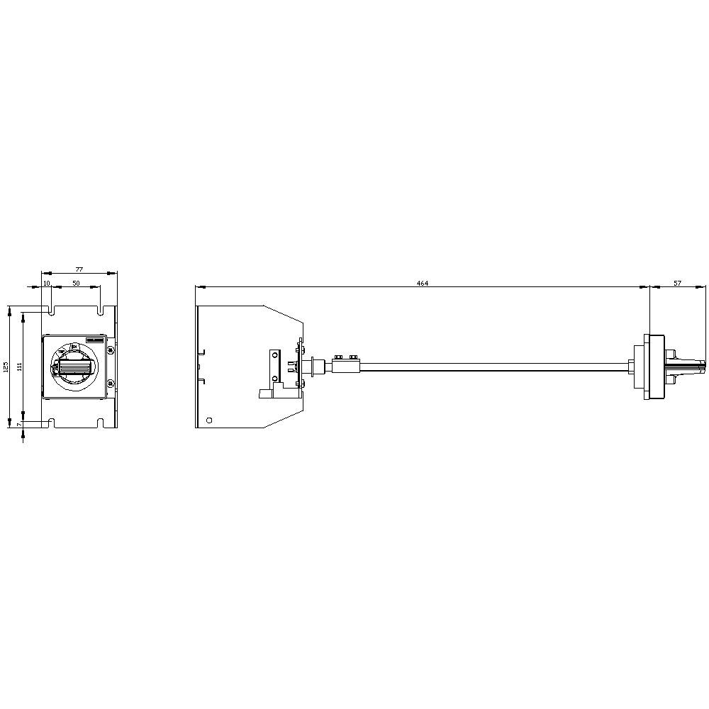 Technische tekening van een encoder toont zijaanzicht en vooraanzicht met afmetingen. Benadrukt montage en afmetingen.