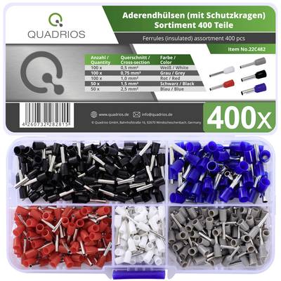 'Assortiment adereindhulzen met 400 stuks in verschillende kleuren en maten, inclusief verpakking met overzichtelijke weergave van de inhoud.'