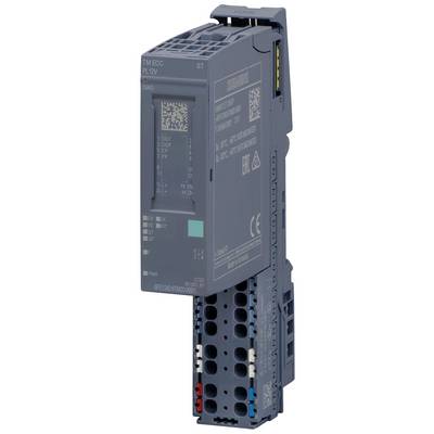 Een grijs, rechthoekig elektronisch module met aansluitingen, labels en QR-codes, vermoedelijk voor industriële automatisering.