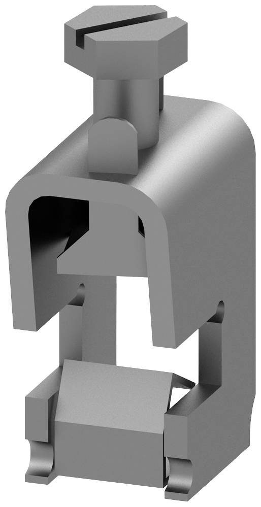 Metalen klem met schroefmechanisme, voor het bevestigen van afdekplaten aan de randen van zonnepanelen.