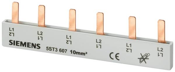 Siemens 5ST3610 Male verzamelrail, 10 mm2 aansluiting: 2x (2-fasig+HS/FS) contactveilig Penverzamelrail 10 stuk(s)