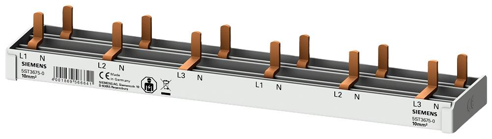 Siemens 5ST36750 Pensa.rail compact, 10 mm2 aansluiting 3p/N 6x AFDD 5SM6 + 6x compact apparaat Penverzamelrail 1 stuk(s)