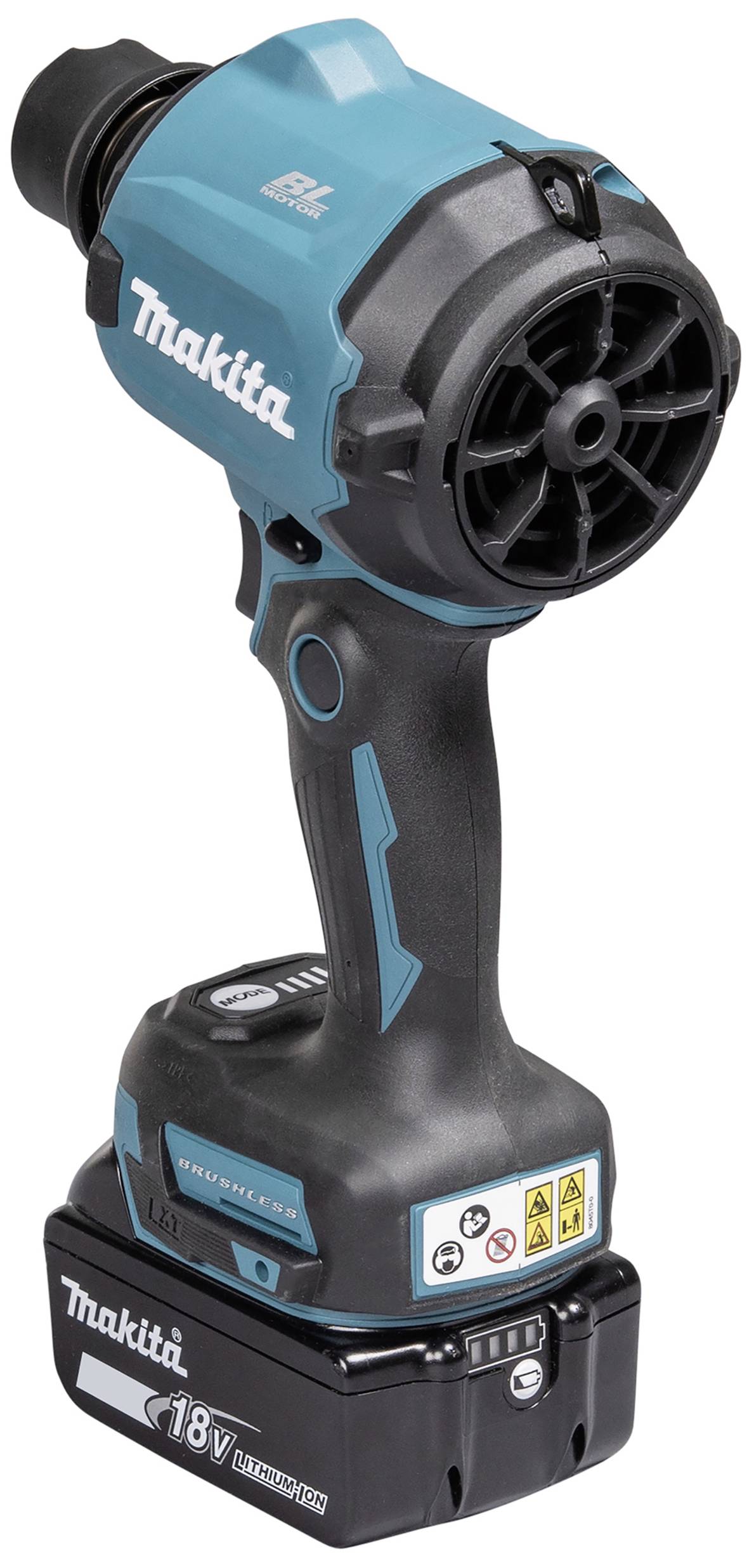 Makita accuschroefboormachine met 18V accu en borstelloze motor, in blauw en zwart. Geschikt voor doe-het-zelvers en professionals.