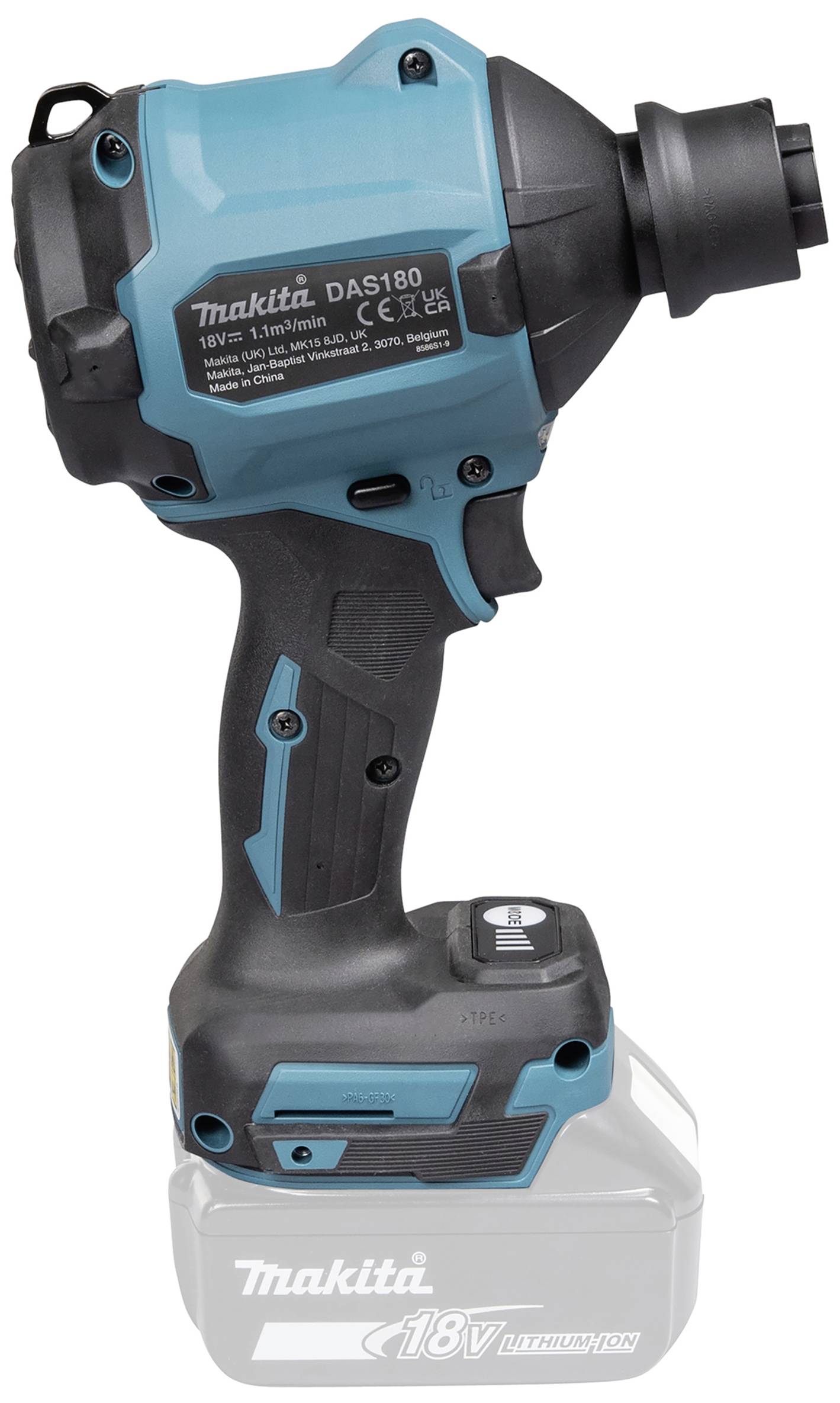 Accuslagschroevendraaier in blauw en zwart met een 18V lithium-ion accu. Geschikt voor ambachtelijke werkzaamheden.