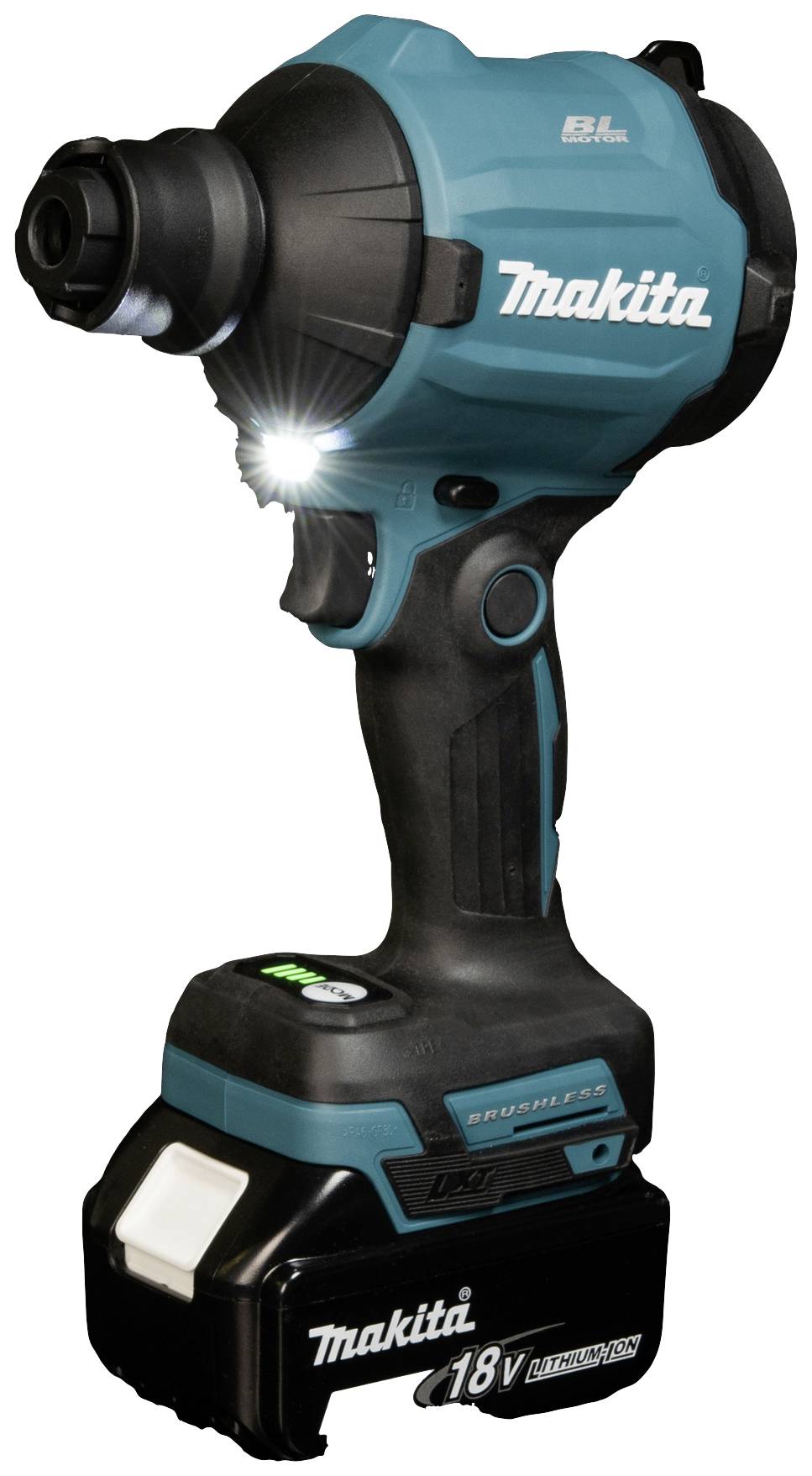Een draadloze, borstelloze slagschroevendraaier van Makita met 18V accu, die robuust en krachtig is voor werkzaamheden zoals schroeven.