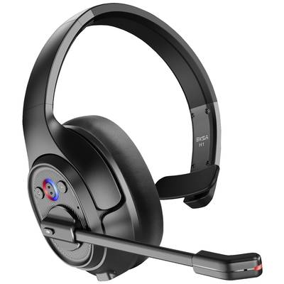 EKSA H1 On Ear headset Computer Bluetooth Mono Zwart Ruisonderdrukking (microfoon), Noise Cancelling Volumeregeling