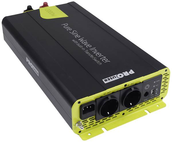 ProUser PSI2000TX Omvormer 2000 W 12 V - 230 V/AC Incl. afstandsbediening, UPS-functie, Netvoorrangsschakeling