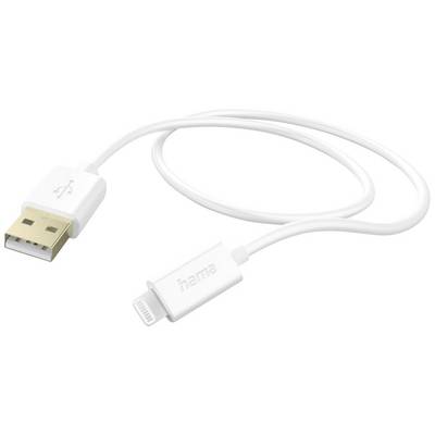 Wit USB-kabel met Lightning-aansluiting, geschikt voor het verbinden van Apple-apparaten met voedingsbronnen of computers.