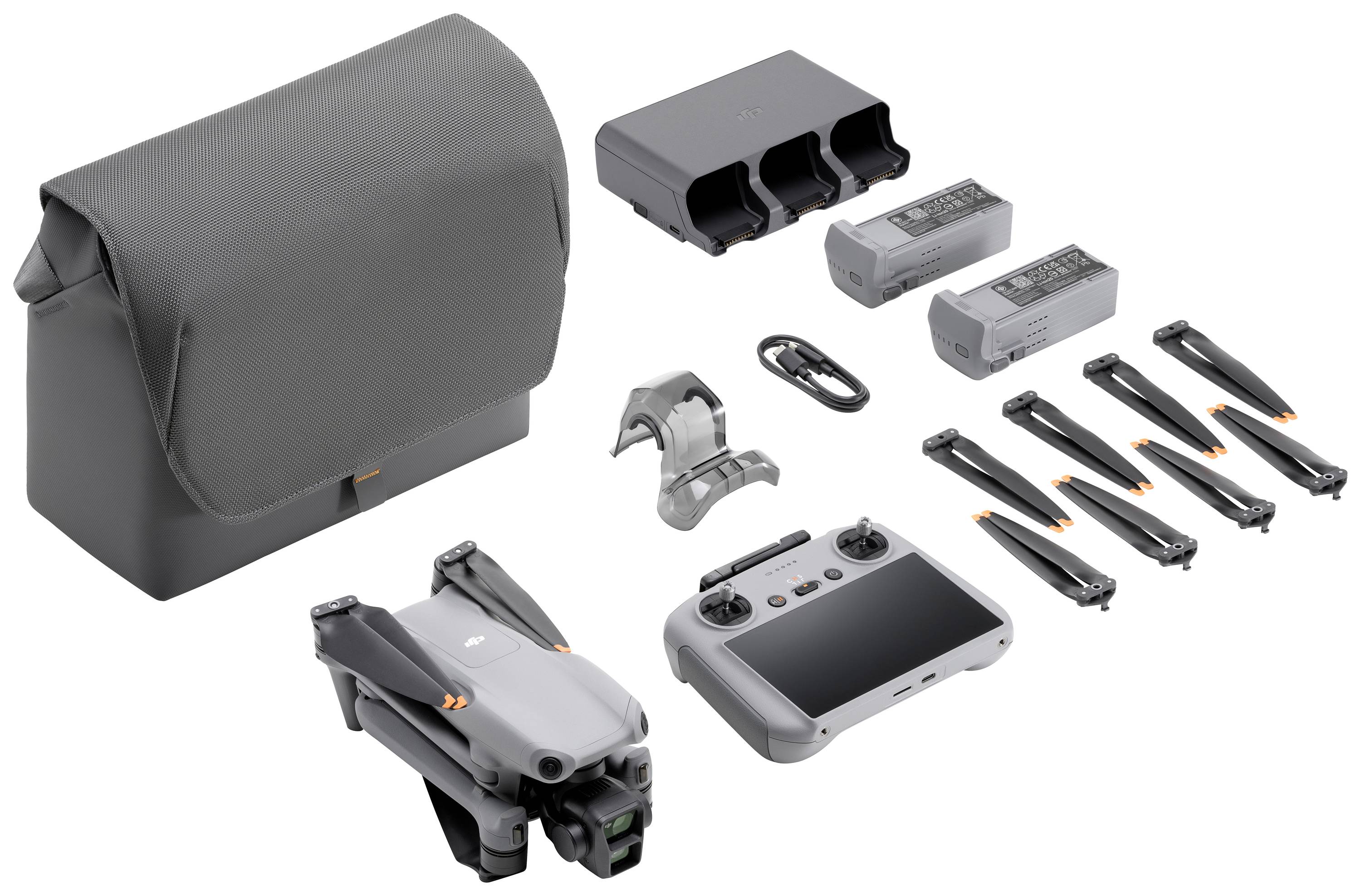 DJI Air 3 Fly More Combo (RC2) Incl. Smart Controller Drone (quadrocopter) RTF Dual Camera Flight, Professional Lichtgri