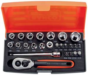 Conrad Bahco SL25AF Dopsleutelset 1/4" 25-delig aanbieding