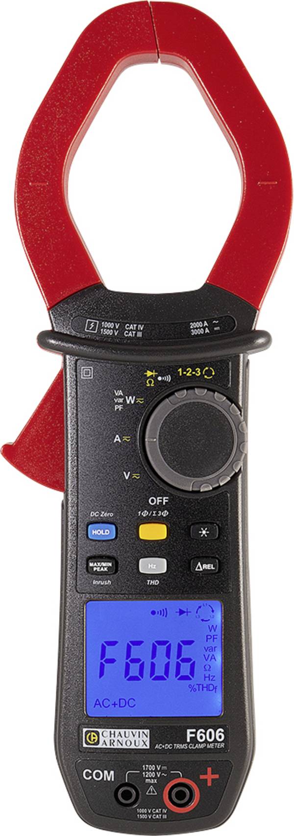 Chauvin Arnoux F606 Stroomtang Digitaal Spatdicht (IP54) CAT III 1500 V, CAT IV 1000 V Weergave (counts): 10000