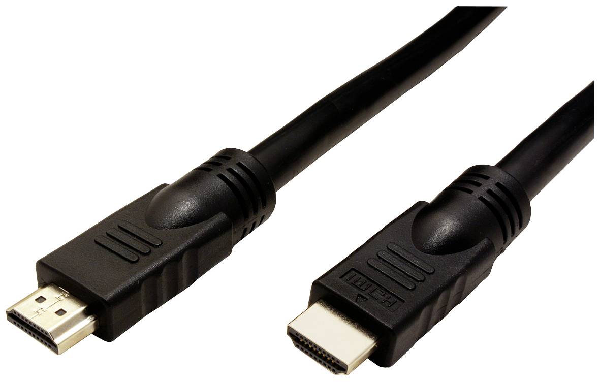 Twee zwarte HDMI-kabelstekkers naast elkaar. Links een mannelijke aansluiting en rechts een vrouwelijke aansluiting.
