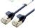Twee blauwe Ethernet-kabels met RJ-45-connectoren, die worden gebruikt voor netwerkaansluitingen.