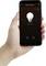 Hand houdt smartphone vast met geopende app 'WIFI LED Dimmer', toont gloeilamp-symbool en helderheidsinstelling op 63%.
