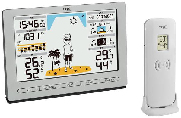 TFA Dostmann Funk-Wetterstation METEO JACK 35.1097.54 Draadloos weerstation Verwachting voor 12 tot 24 uur Aantal sensoren max.: 3