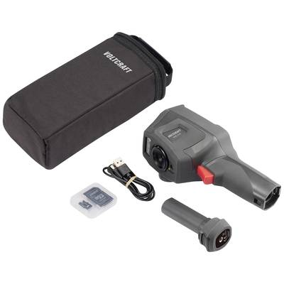 Draagbare warmtebeeldcamera met opbergtas, USB-kabel, SD-kaart en oplader. Ideaal voor temperatuurmetingen.