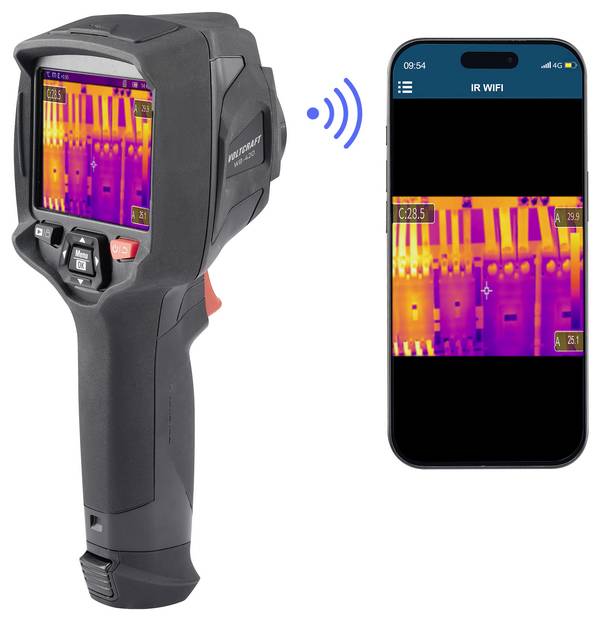 VOLTCRAFT WB-420 Warmtebeeldcamera  -20 tot 550 °C 256 x 192 Pixel 25 Hz Geïntegreerde digitale camera, Touchscreen, WiFi, Tot 2 m valveilig
