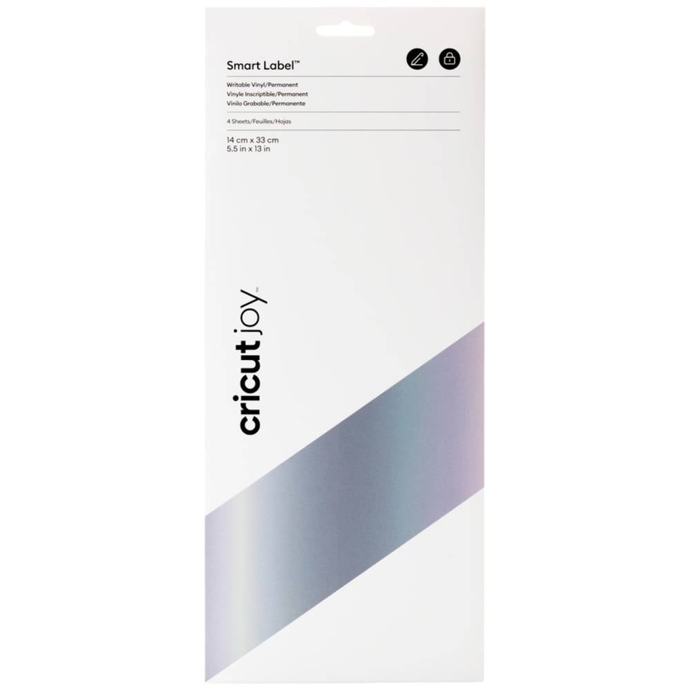 Cricut Joy Smart Label | beschrijfbaar vinyl | permanent | zilver | 14x33cm | 4 vellen