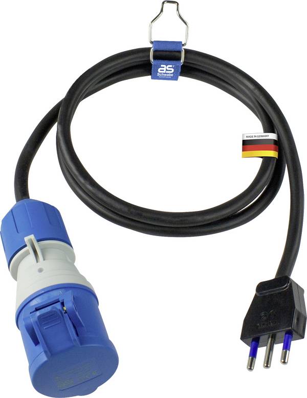 AS Schwabe 360486 Stroom Aansluitkabel  16 A Zwart 1.5 m H07RN-F 3G 2,5 mm²
