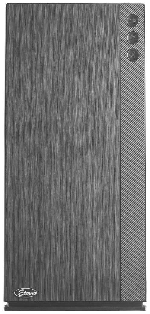 'Productafbeelding van een behuizing van roestvrij staal met bedrijfslogo linksonder. Drie ronde knoppen zijn verticaal gerangschikt aan de rechterkant.'