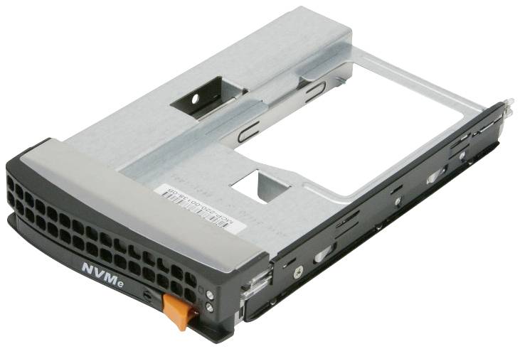 Een lege montagebeugel voor NVMe-drives.