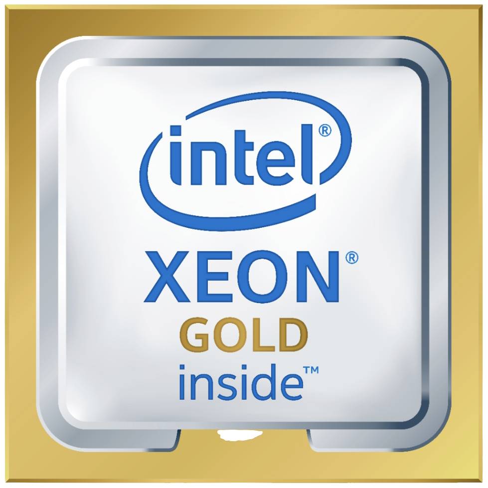 Logo toont 'Intel Xeon Gold inside'.