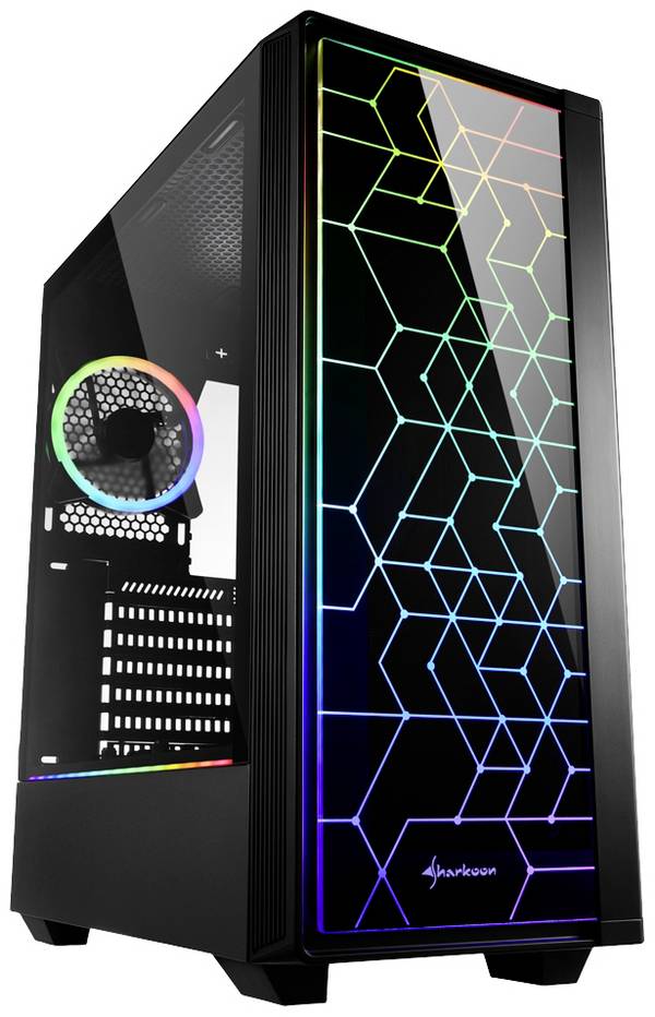 Sharkoon RGB LIT 100 Midi-tower PC-behuizing Zwart