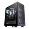 Een moderne gaming-pc met verlichte ventilator en een transparante behuizing die een blik op de hardwarecomponenten vrijgeeft.