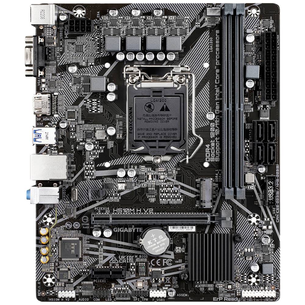 Gigabyte H510M H V2 Moederbord Socket Intel 1200 Vormfactor Micro-ATX Moederbord chipset Intel® H510 Express