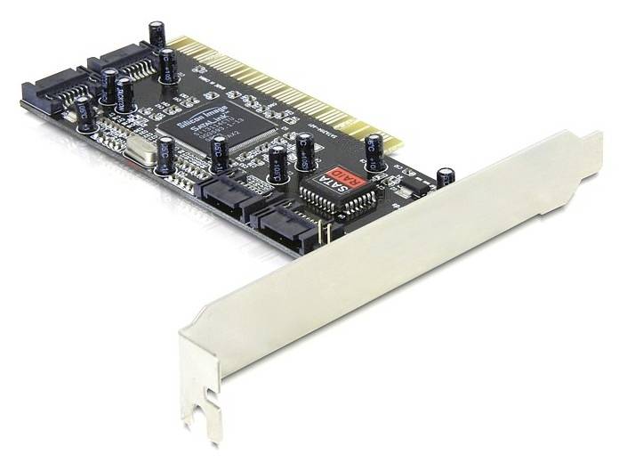 PCI-uitbreidingskaart met meerdere aansluitingen en elektronische componenten, ter uitbreiding van computerfuncties.