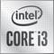 De afbeelding toont het Intel-logo met de tekst 'Intel Core i3' in zilverkleurige letters.