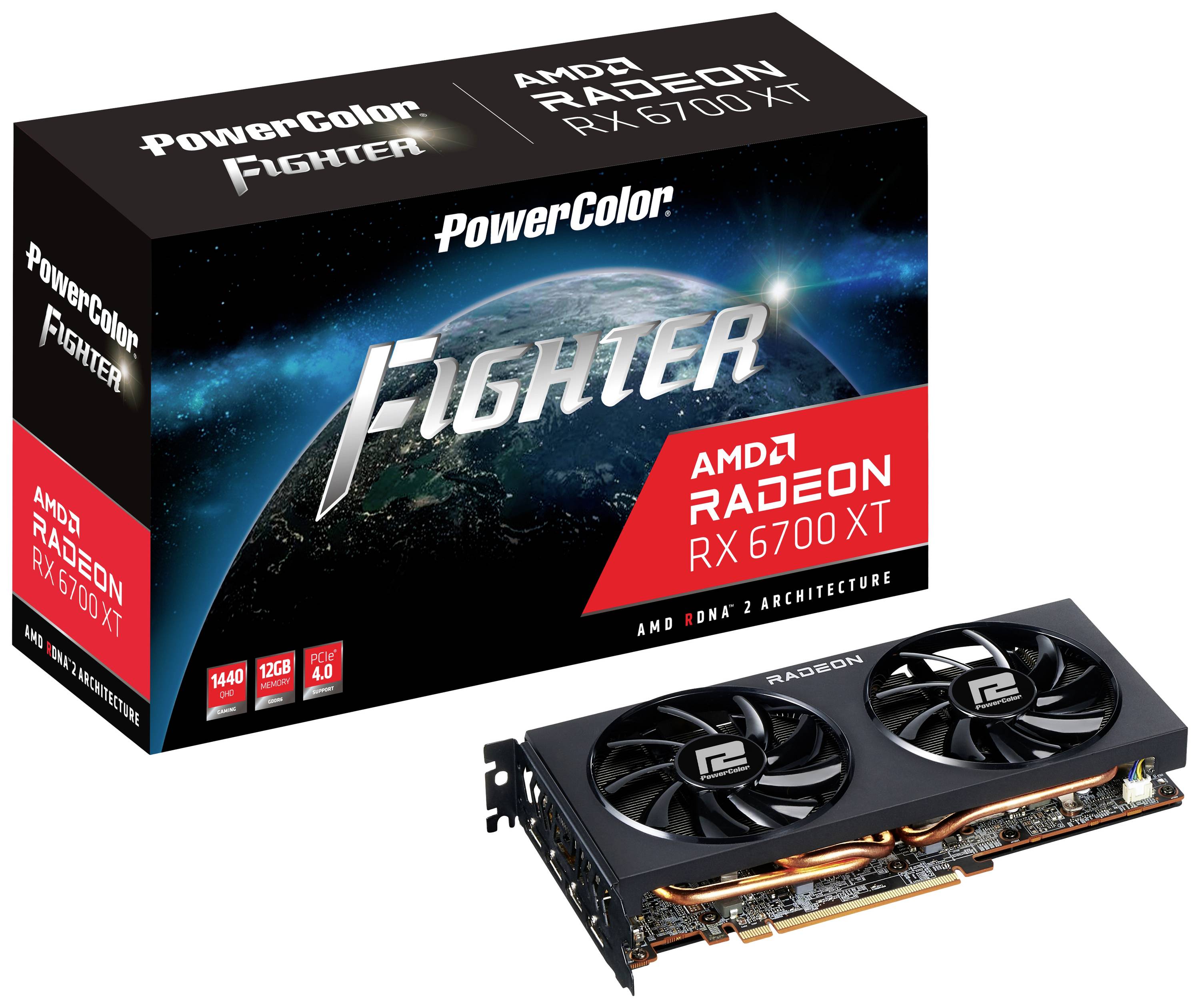 PowerColor AXRX 6700XT 12GBD6-3DH - Radeon RX 6700 XT - 12 GB - GDDR6 - 192 Bit - 7680 x 4320 Pixels - PCI Express 4.0-6