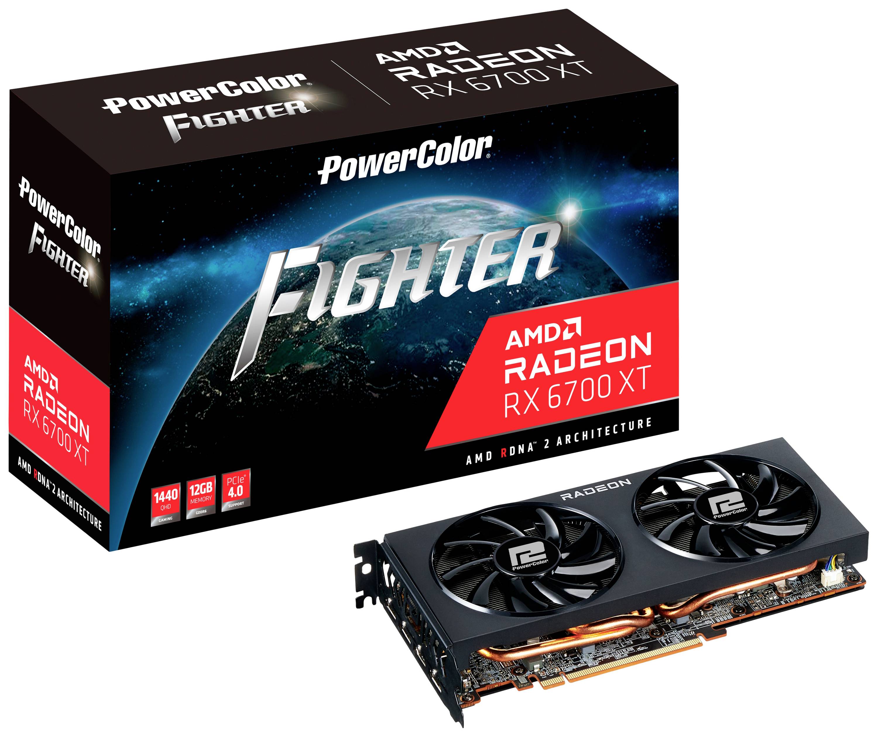PowerColor AXRX 6700XT 12GBD6-3DH - Radeon RX 6700 XT - 12 GB - GDDR6 - 192 Bit - 7680 x 4320 Pixels - PCI Express 4.0-7