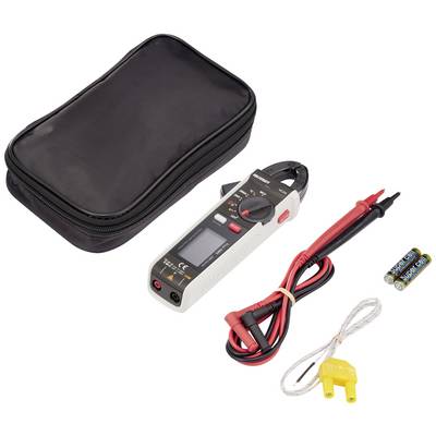 Een digitaal multimeter met meetkabels, batterijen en tas. Ideaal voor het meten van spanning, stroom en weerstand.