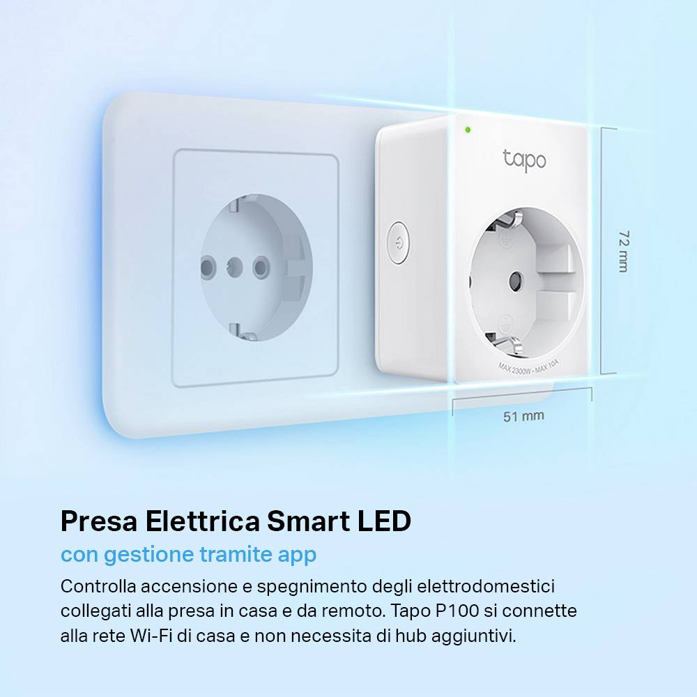TP-Link Tapo P100 V1 - Slimme Stekker - Draadloos - 802.11b/g/n, Bluetooth 4.2 - 2,4 GHz (2-Pack)-2