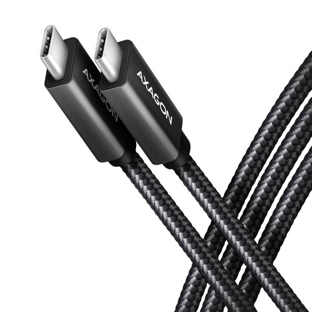 AXAGON BUCM32-CM20AB cable USB-C <-> USB-C 3.2 Gen 2, 2m, PD 100W, 5A, 4K HD, ALU, braid, Black *USBCM