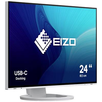 Een Eizo-monitor met een beeldschermdiagonaal van 24 inch (61,1 cm). Ondersteunt USB-C-docking.