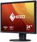 Een monitor van Eizo met 24 inch (61,1 cm) beeldschermdiagonaal, Adobe RGB en USB-C docking. Achtergrond in warme kleuren.