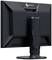 Achterzijde van een zwarte computermonitor met verstelbare standaard van het merk 'EIZO', staand op een tafel.