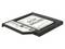 Een 2,5-inch SATA-harde schijf in een inbouwframe, geschikt voor montage in een laptop-stationvak, toont een aanwijsbordje.