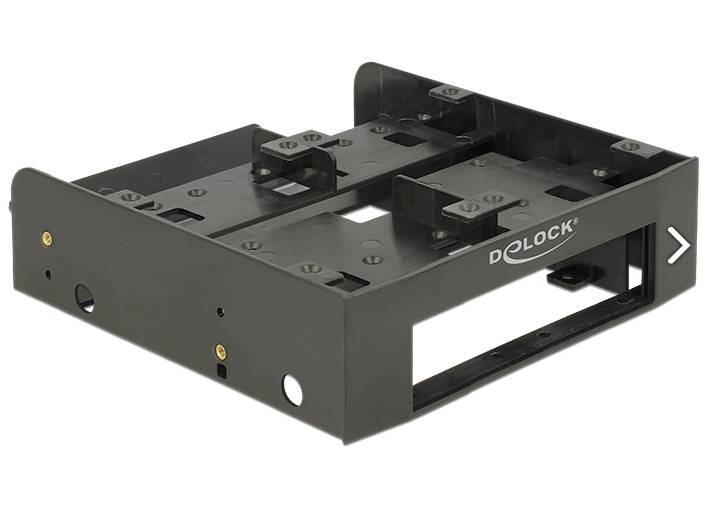 Metalen behuizing van Delock, geschikt voor het plaatsen van 2,5" HDD's/SSD's in 3,5" stationssleuven in computers.