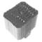 Een grote, gestapelde aluminium heatsink met meerdere lamellen en heatpipes, gebruikt voor de koeling van computerprocessoren.