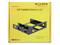 'DeLOCK 5,25" inbouwframe voor 1 x 3,5" station' getoond op gele verpakking. Bevat informatie over compatibiliteit en materiaalspecificaties.